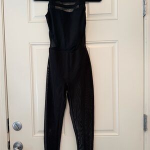 Weissman Black Mesh Jumpsuit